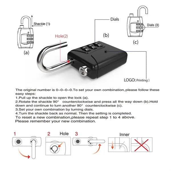Ultra-light cabinet luggage mini mechanical password padlock