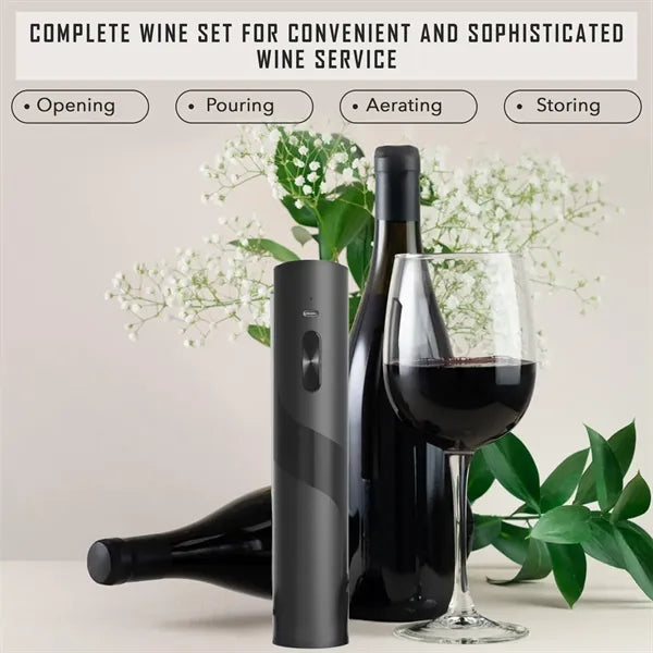 Electric Wine Bottle Opener Set with Preservation Stoppers