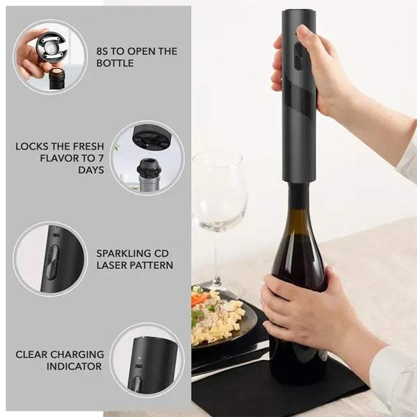 Electric Wine Bottle Opener Set with Preservation Stoppers