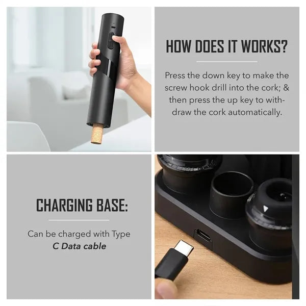 Electric Wine Bottle Opener Set with Preservation Stoppers