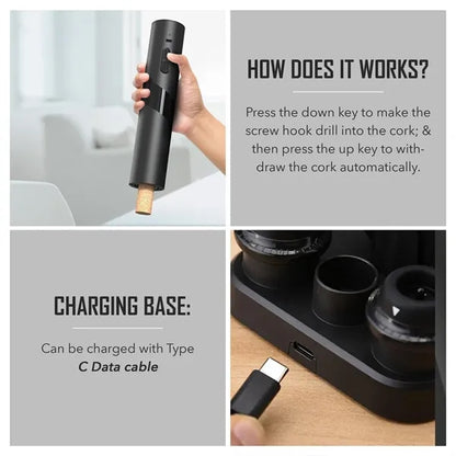 Electric Wine Bottle Opener Set with Preservation Stoppers