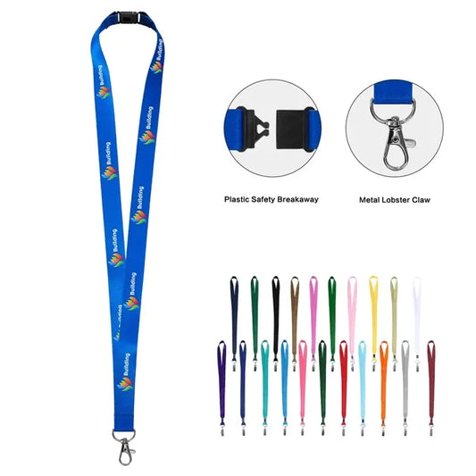 3/4'' Polyester Lanyard w/ Safety Breakaway Badge Holder