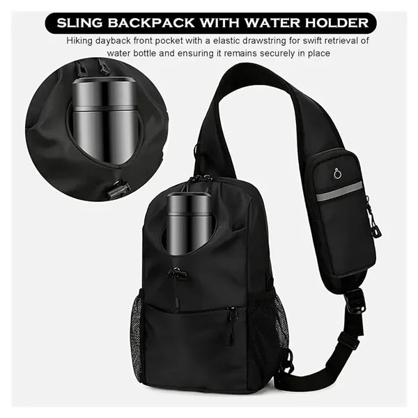 Waterproof Chest Bag with Bottle Pocket for Casual Travel