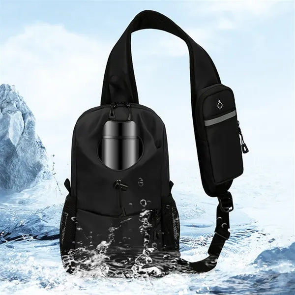 Waterproof Chest Bag with Bottle Pocket for Casual Travel