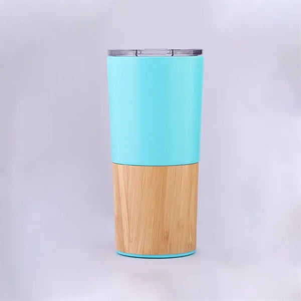 20 Oz. Marlow Stainless Steel Tumbler With Bamboo Base