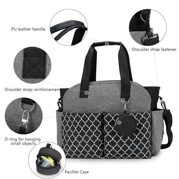 Large capacity travel hospital mommy bag baby diaper tote