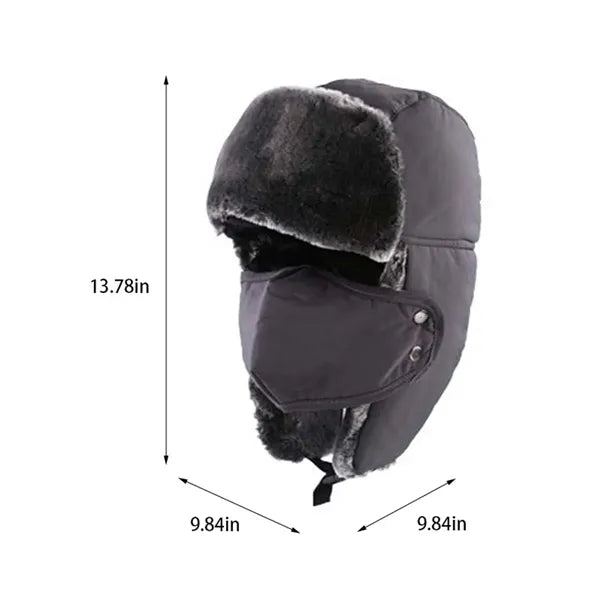 Winter protection plus velvet warm solid color mask hat