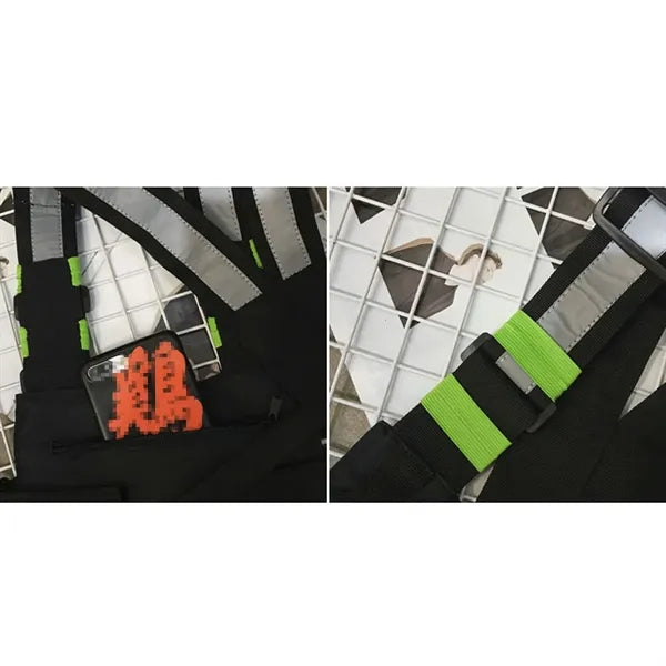 Reflective Adjustable Shoulder Strap Vest with Multi Pockets