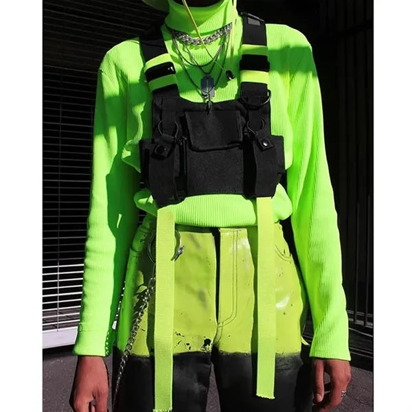 Reflective Adjustable Shoulder Strap Vest with Multi Pockets