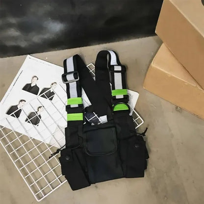 Reflective Adjustable Shoulder Strap Vest with Multi Pockets
