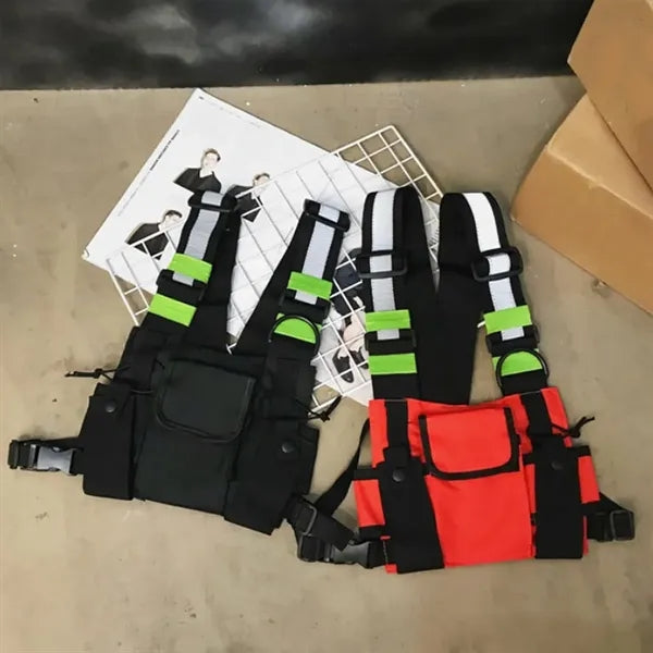 Reflective Adjustable Shoulder Strap Vest with Multi Pockets