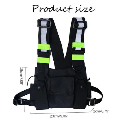 Reflective Adjustable Shoulder Strap Vest with Multi Pockets