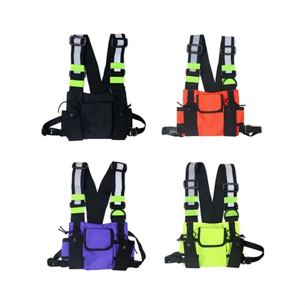 Reflective Adjustable Shoulder Strap Vest with Multi Pockets