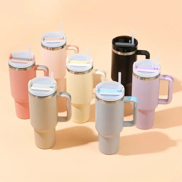 Tumbler with Handle and Straw 40 oz