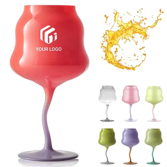 Cute colored dessert cocktail goblet twist rose wine glass