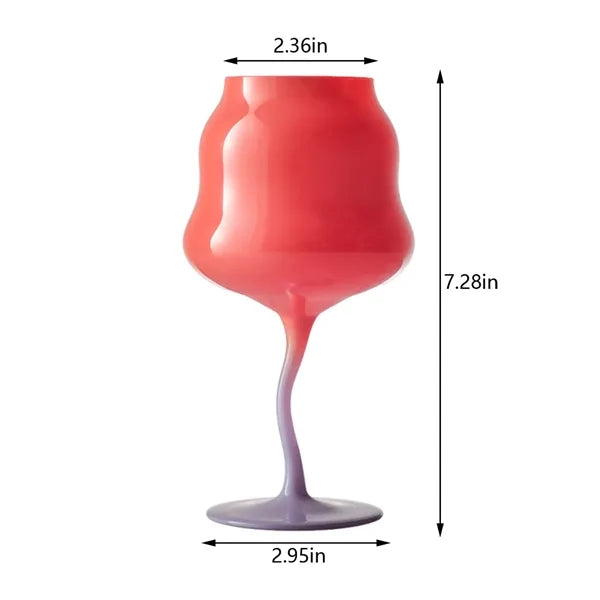 Cute colored dessert cocktail goblet twist rose wine glass