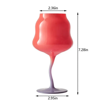 Cute colored dessert cocktail goblet twist rose wine glass