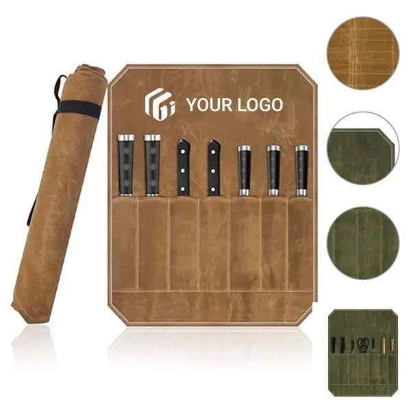 Chef Camping Portable Wet Wax Canvas Knife Storage Bag