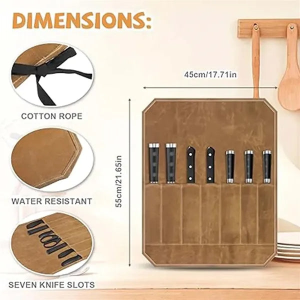 Chef Camping Portable Wet Wax Canvas Knife Storage Bag