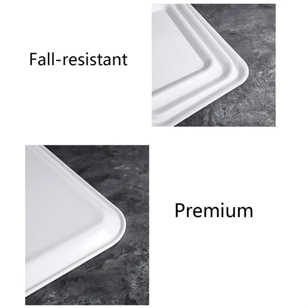 Party BBQ sushi dinner plate rectangular white serving tray