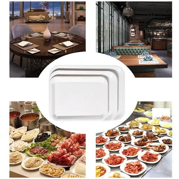 Party BBQ sushi dinner plate rectangular white serving tray