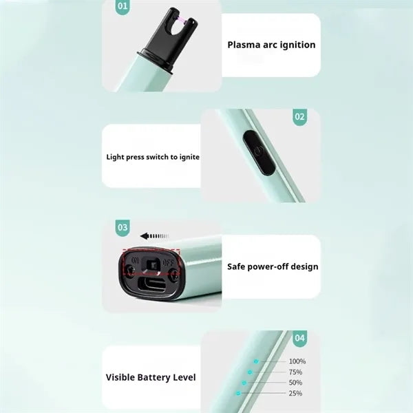 Windproof flameless candle grill camping electric lighter