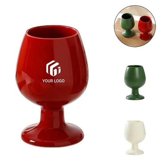 Stylish durable multipurpose high - footed ceramic cup