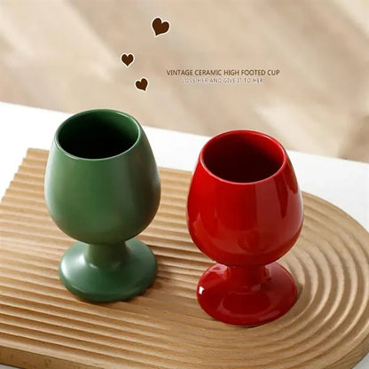 Stylish durable multipurpose high - footed ceramic cup