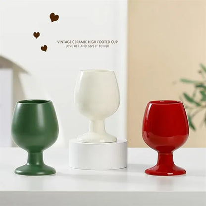 Stylish durable multipurpose high - footed ceramic cup