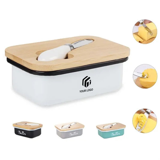 Kitchen gadget farmhouse butter dish with lid and knife