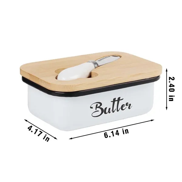 Kitchen gadget farmhouse butter dish with lid and knife