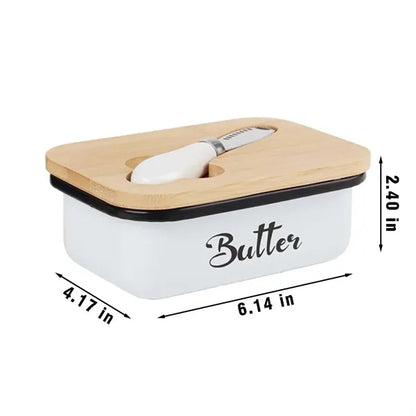 Kitchen gadget farmhouse butter dish with lid and knife