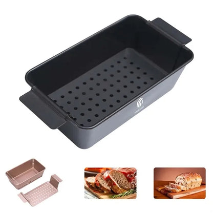 Kitchen gadget non-stick draining bakeware meatloaf loaf pan