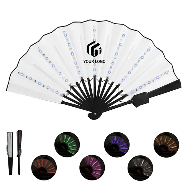 Party bar rave dancing glowing light up folding handheld fan