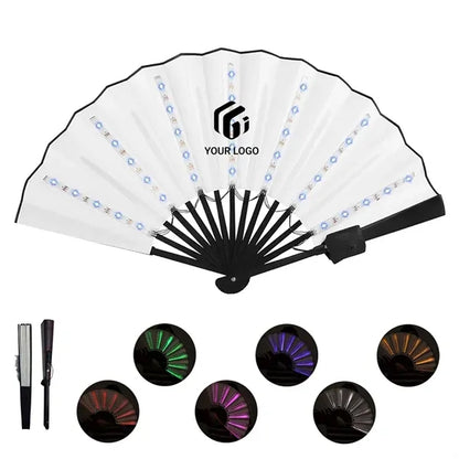 Party bar rave dancing glowing light up folding handheld fan