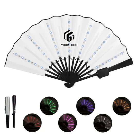 Party bar rave dancing glowing light up folding handheld fan