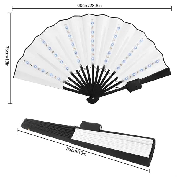 Party bar rave dancing glowing light up folding handheld fan