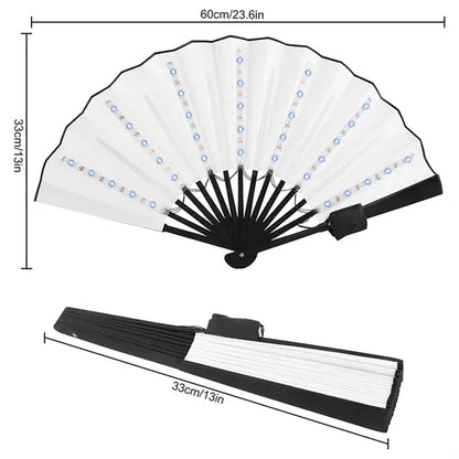 Party bar rave dancing glowing light up folding handheld fan
