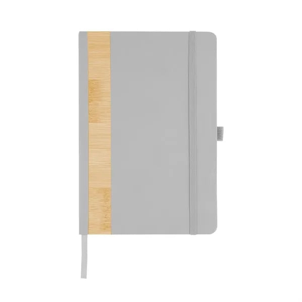 Recycled PU And Bamboo Accent Journal with Pen Loop