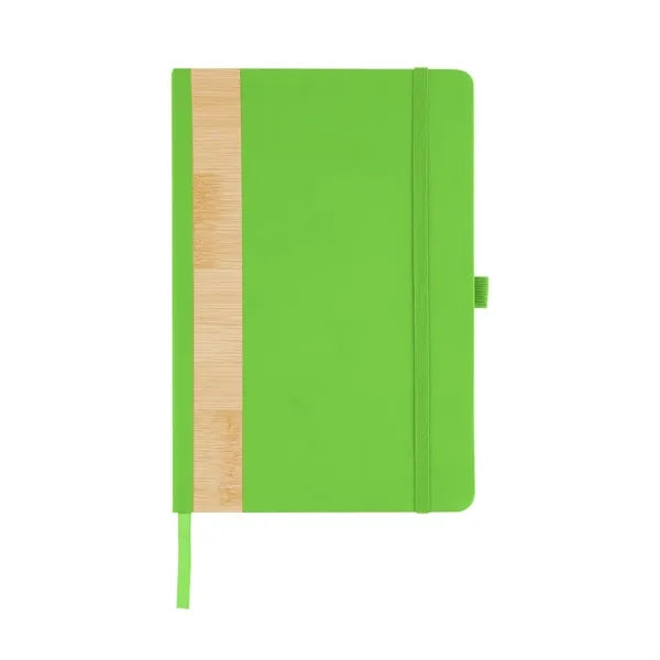 Recycled PU And Bamboo Accent Journal with Pen Loop