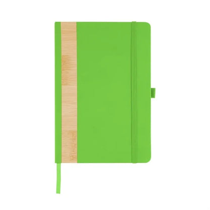 Recycled PU And Bamboo Accent Journal with Pen Loop