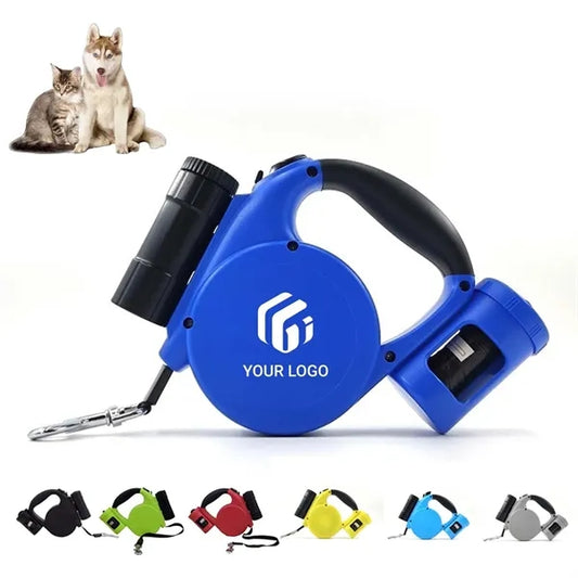 Pet items anti-slip retractable dog leash with flashlight
