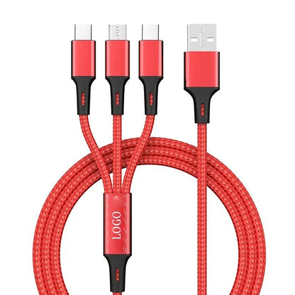 3-in-1 Multi-Charging Cable with Nylon Braided Cord