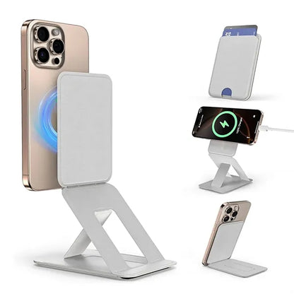 Magnetic Phone Wallet Stand with Foldable Kickstand