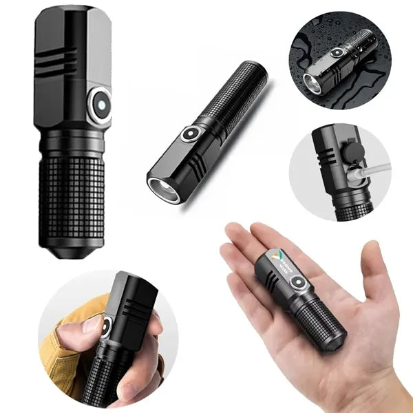 High Performance LED Zoom Strong Light Non-Slip Flashlight