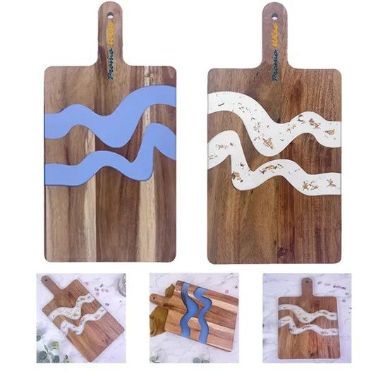 Gold Foil Resin Acacia Wood Cutting Board Splicing