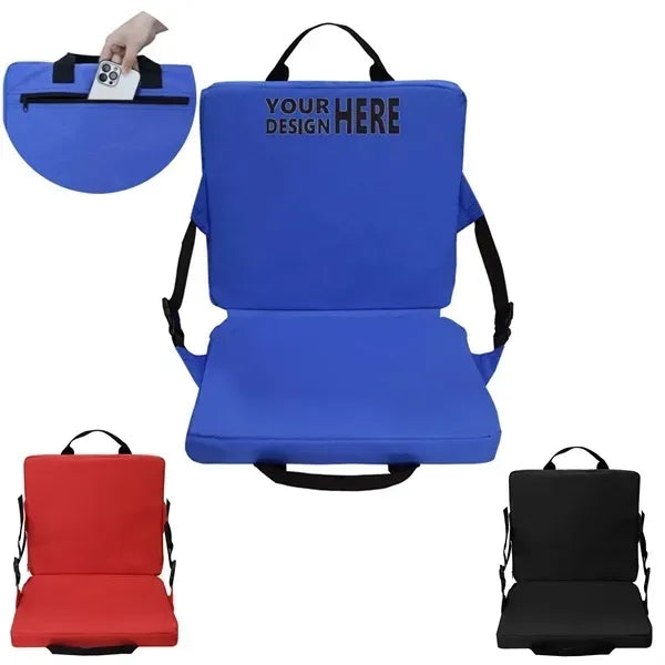 MOQ10 600D Oxford Cloth Outdoor Folding Stadium Seat Ocean