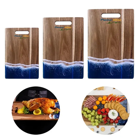 Portable Rectangular Natural Resin Wave Cutting Board