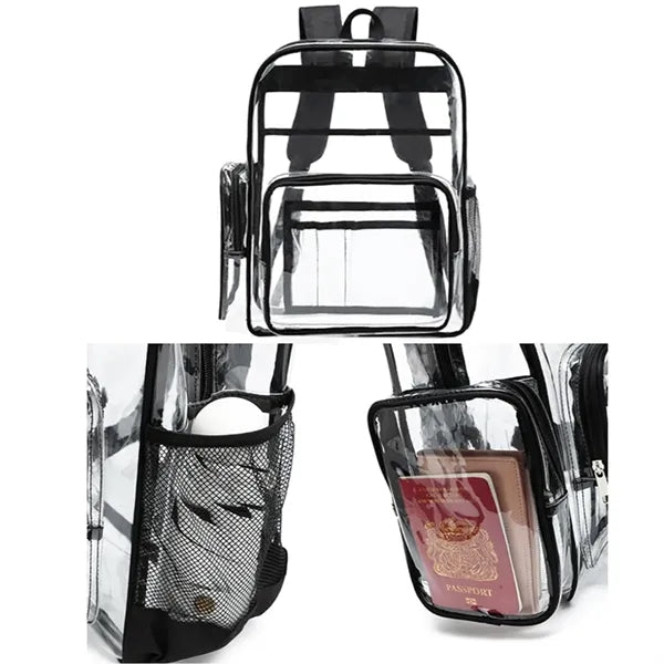 30L Clear PVC Backpack with Reinforced Straps