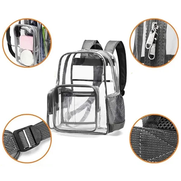 30L Clear PVC Backpack with Reinforced Straps